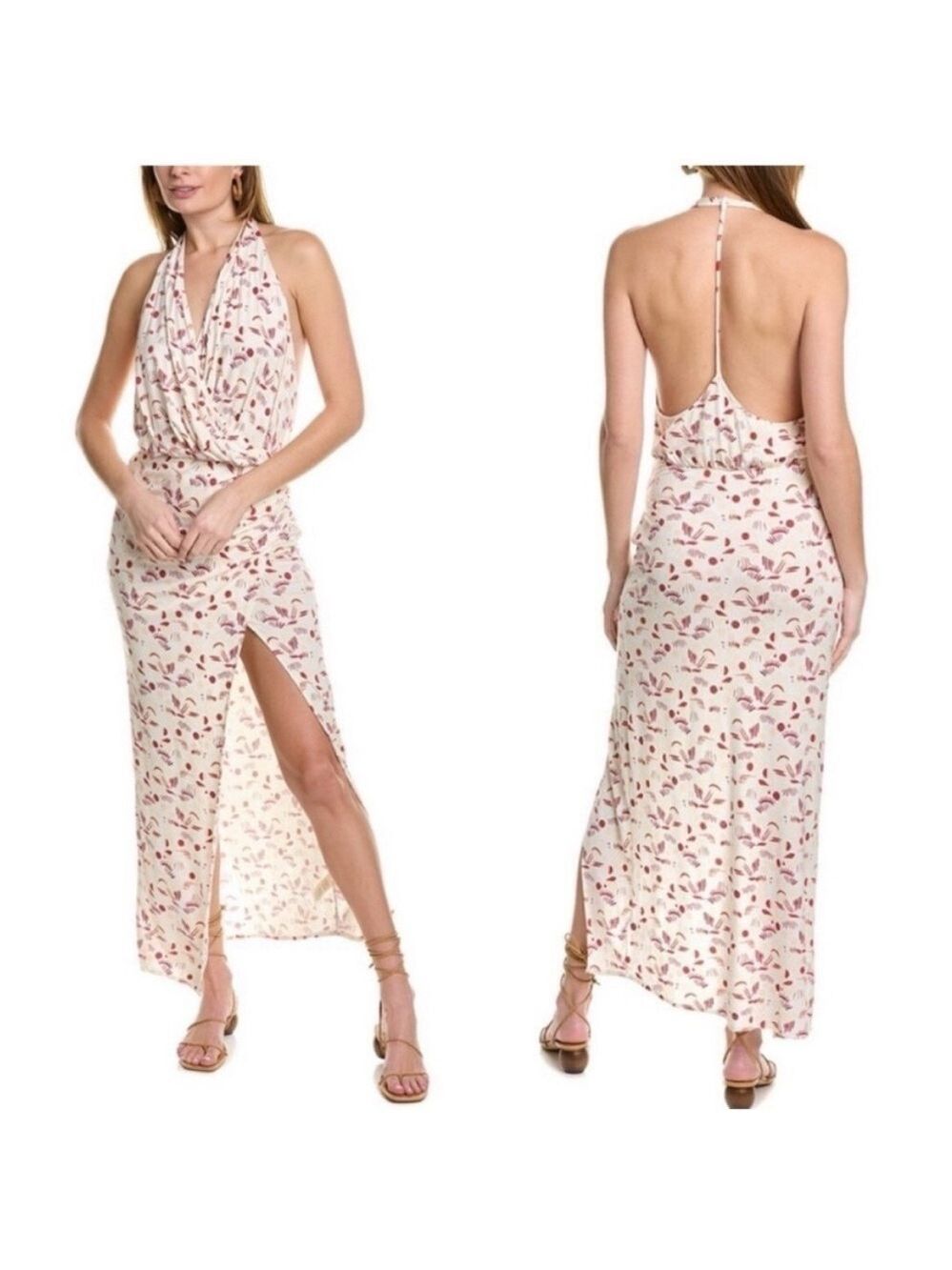 Free people Daria graphic maxi wrap starppy dress